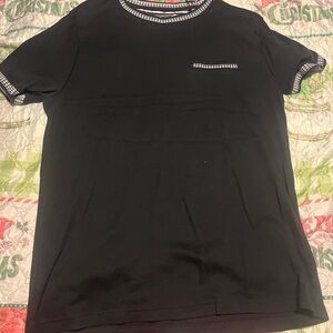 Cactus Black Tee with Checkered Accents